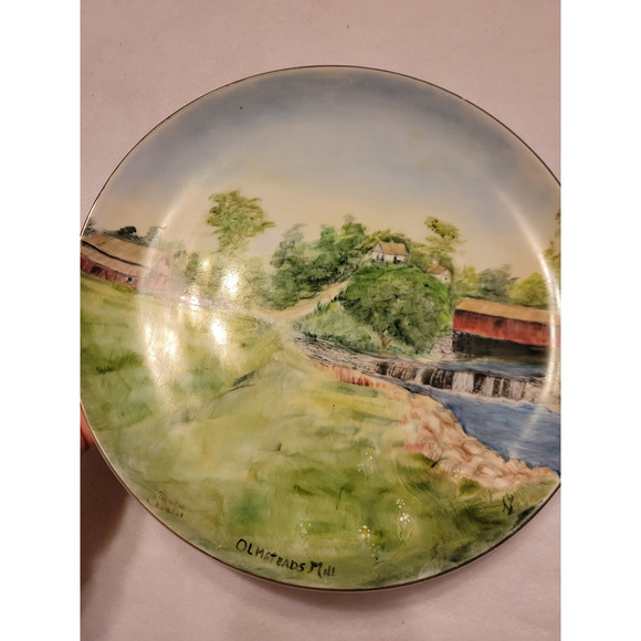 Vtg Cherry Blossom Fine China Olmsteads Mill by Marie Chandler Collectible Plate - Picture 8 of 14